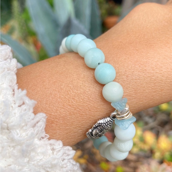 Amazonite Buddha Bracelet - Picture 2 of 7